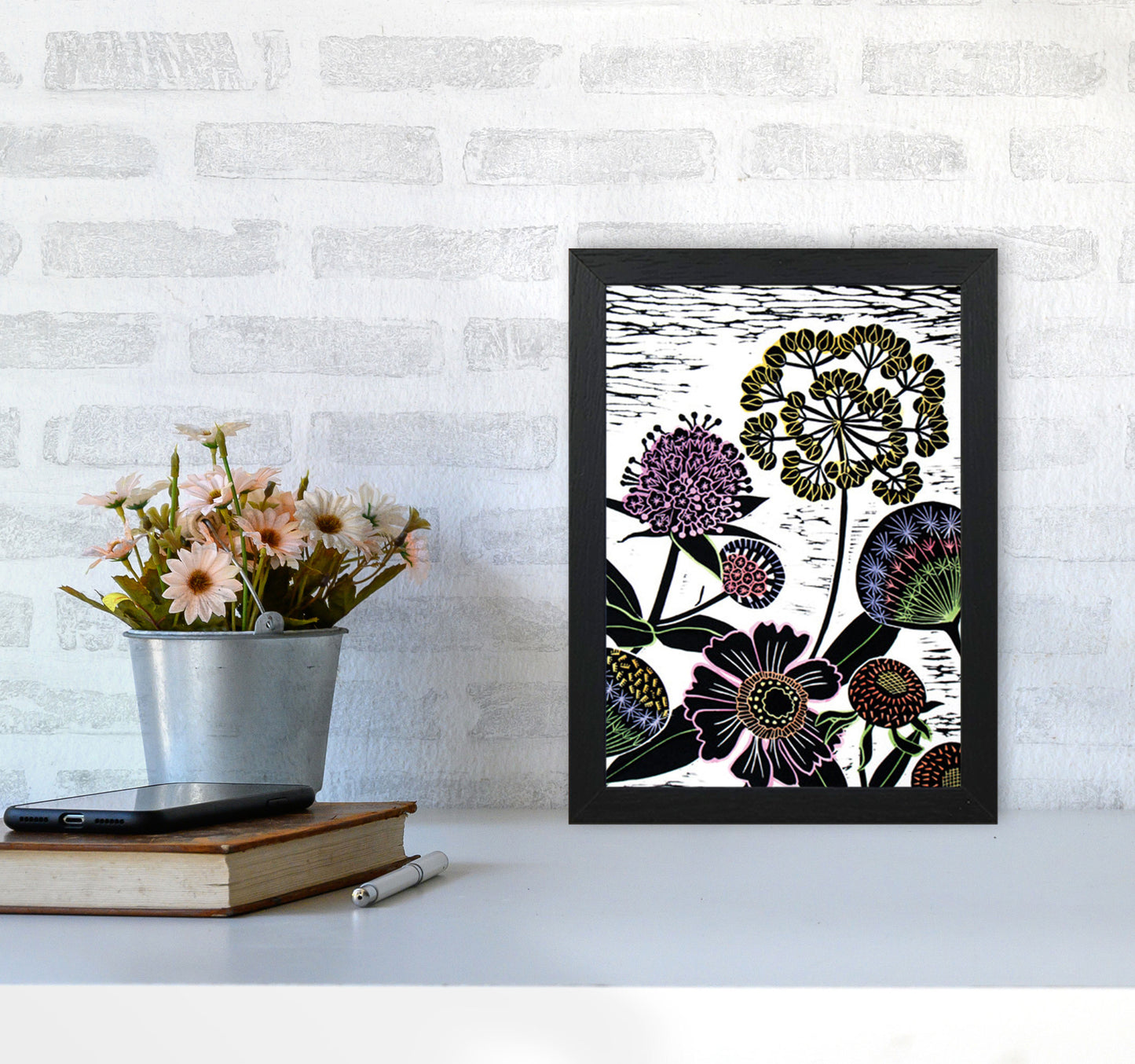 Autumn Seeds Art Print by Kate Heiss A4 White Frame