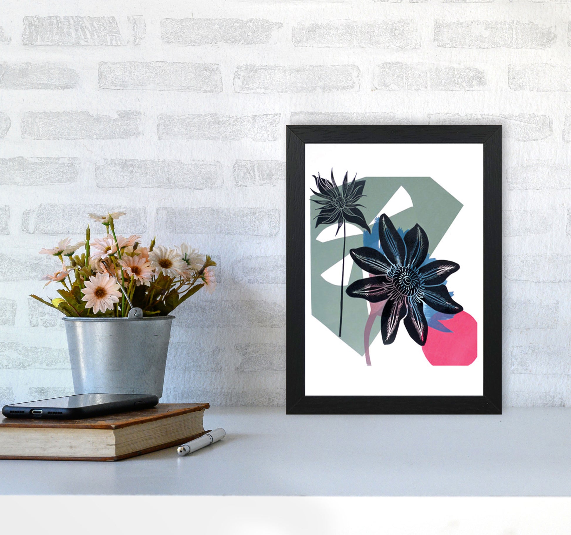 Aquilegia Art Print by Kate Heiss A4 White Frame