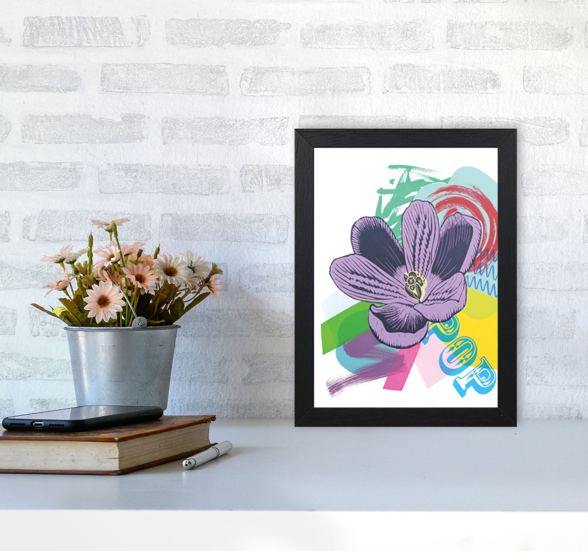 Crocus 1 Series 1 Art Print by Kate Heiss A4 White Frame
