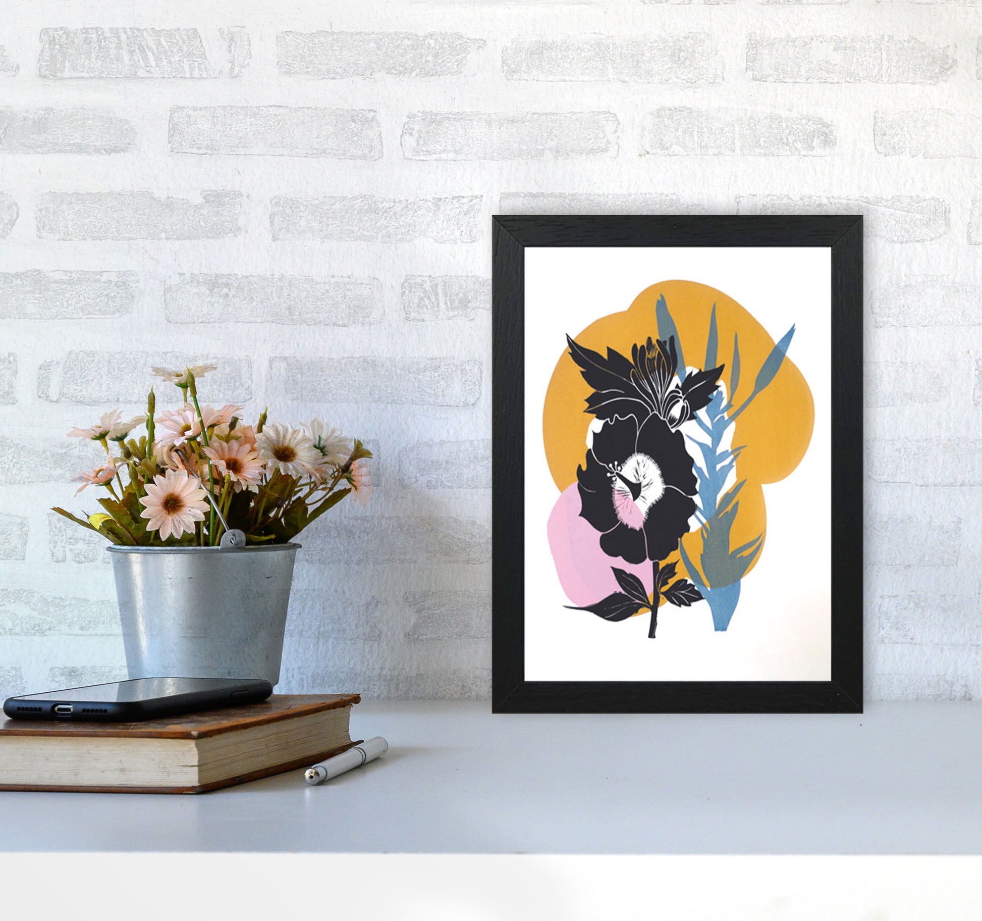 Hibiscus Art Print by Kate Heiss A4 White Frame