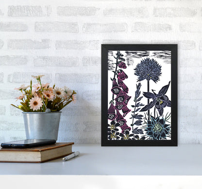 Foxgloves Art Print by Kate Heiss A4 White Frame