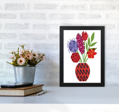 Zig Zag Vase Art Print by Kate Heiss A4 White Frame