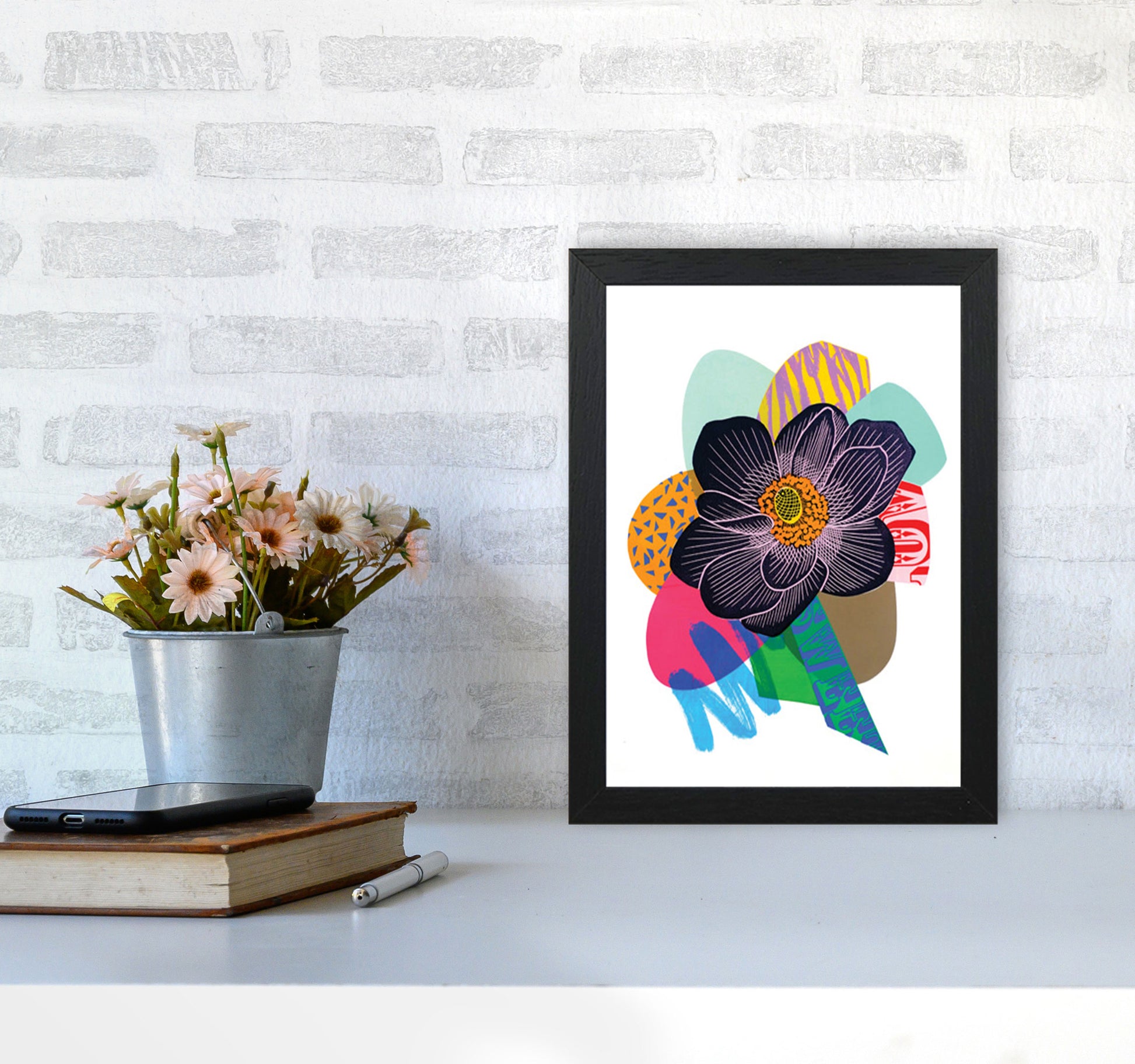 Anemone 2 Series 2 Art Print by Kate Heiss A4 White Frame