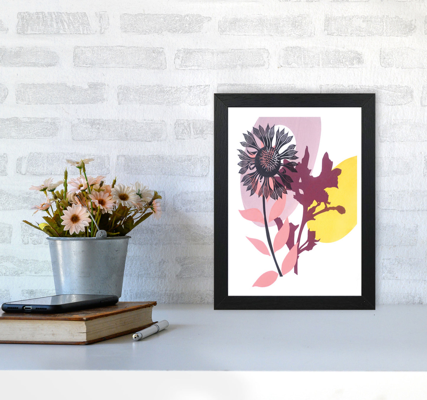 Gaillardia postcard Art Print by Kate Heiss A4 White Frame