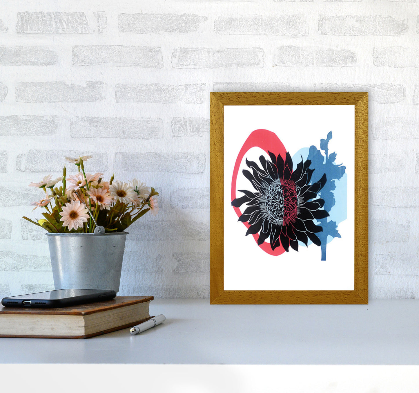 Dahlia PLpostcard Art Print by Kate Heiss A4 Print Only