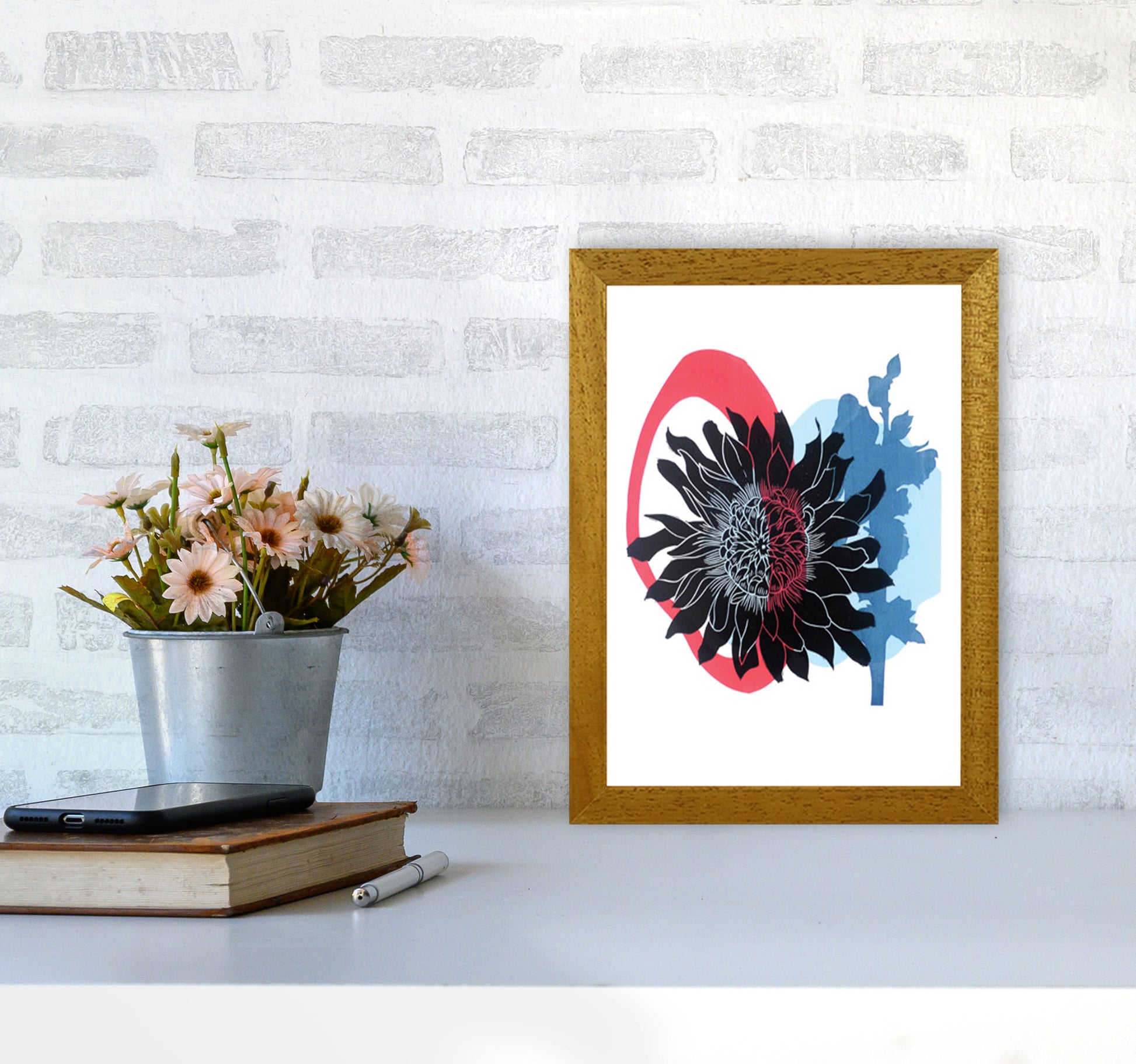 Dahlia PLpostcard Art Print by Kate Heiss A4 Print Only
