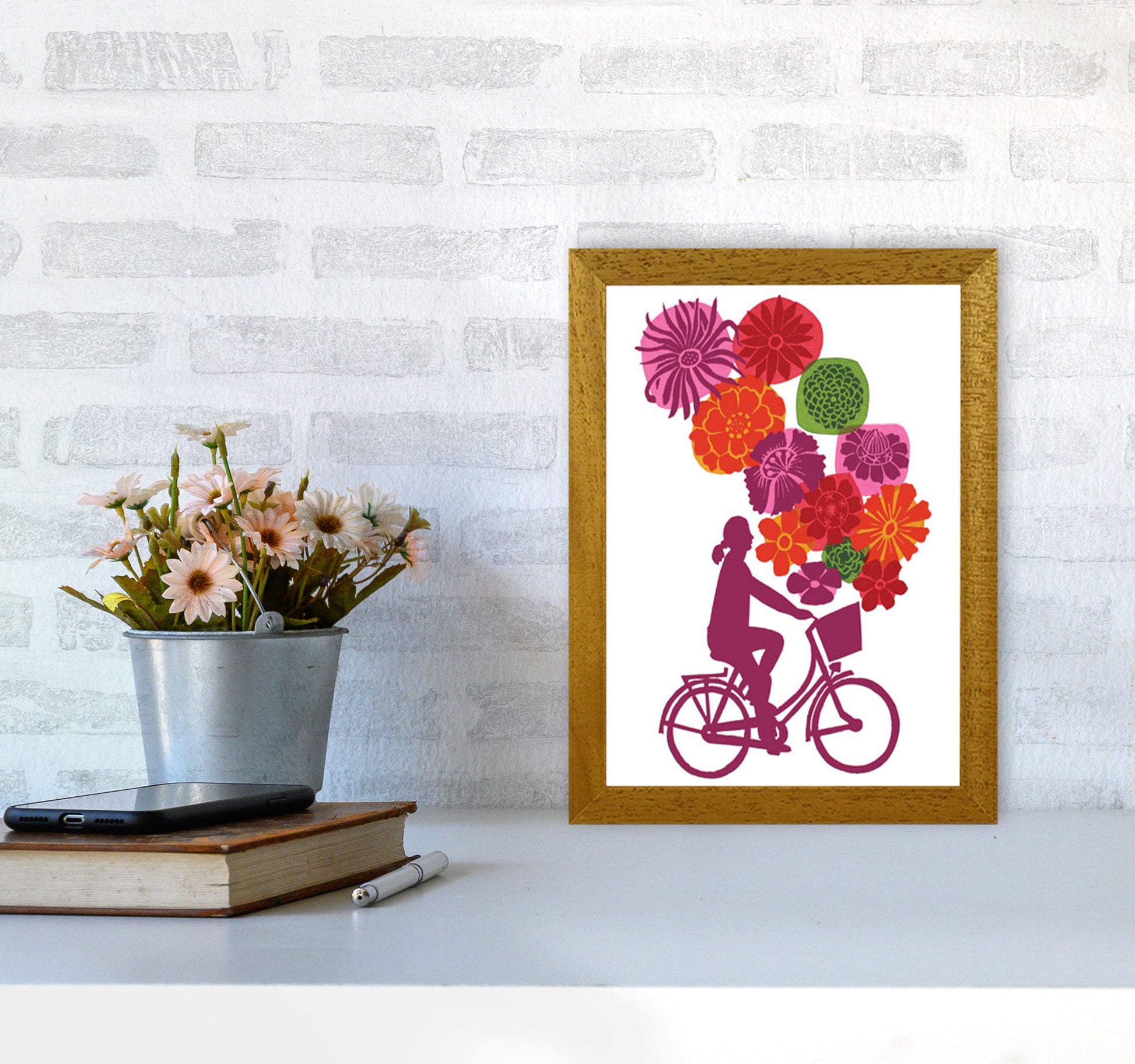 Bike Blooms Art Print by Kate Heiss A4 Print Only