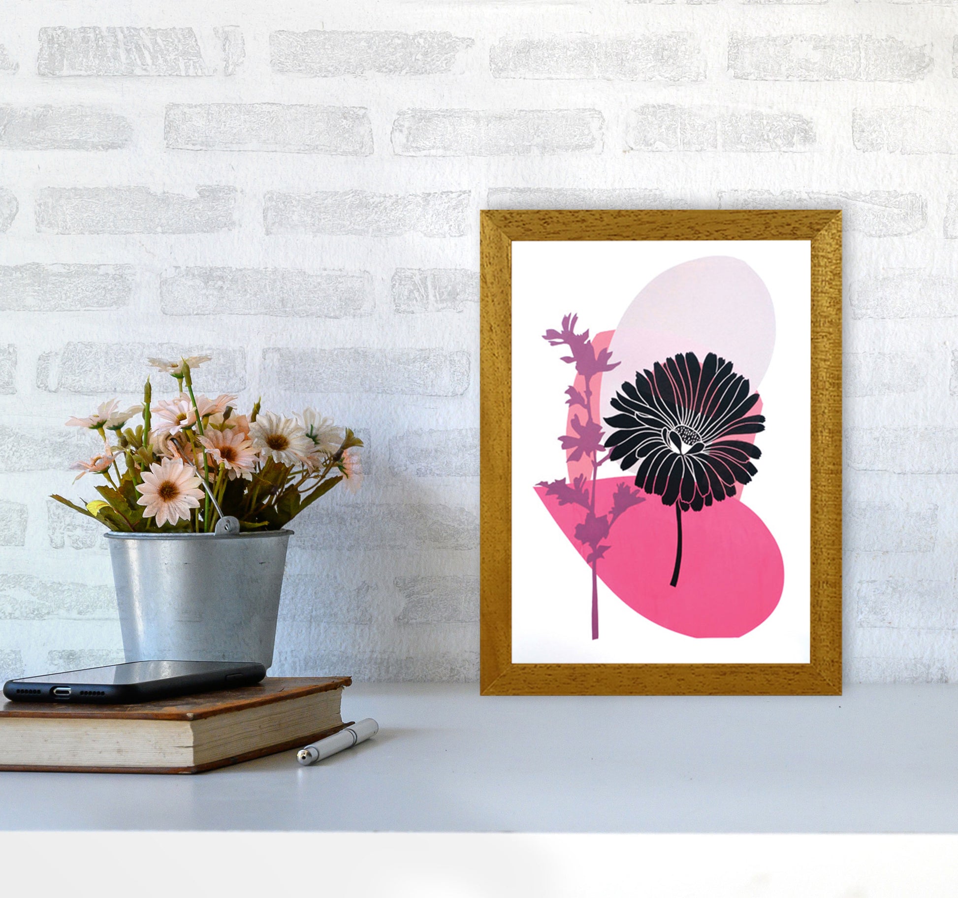 Calendula & Mallow Art Print by Kate Heiss A4 Print Only