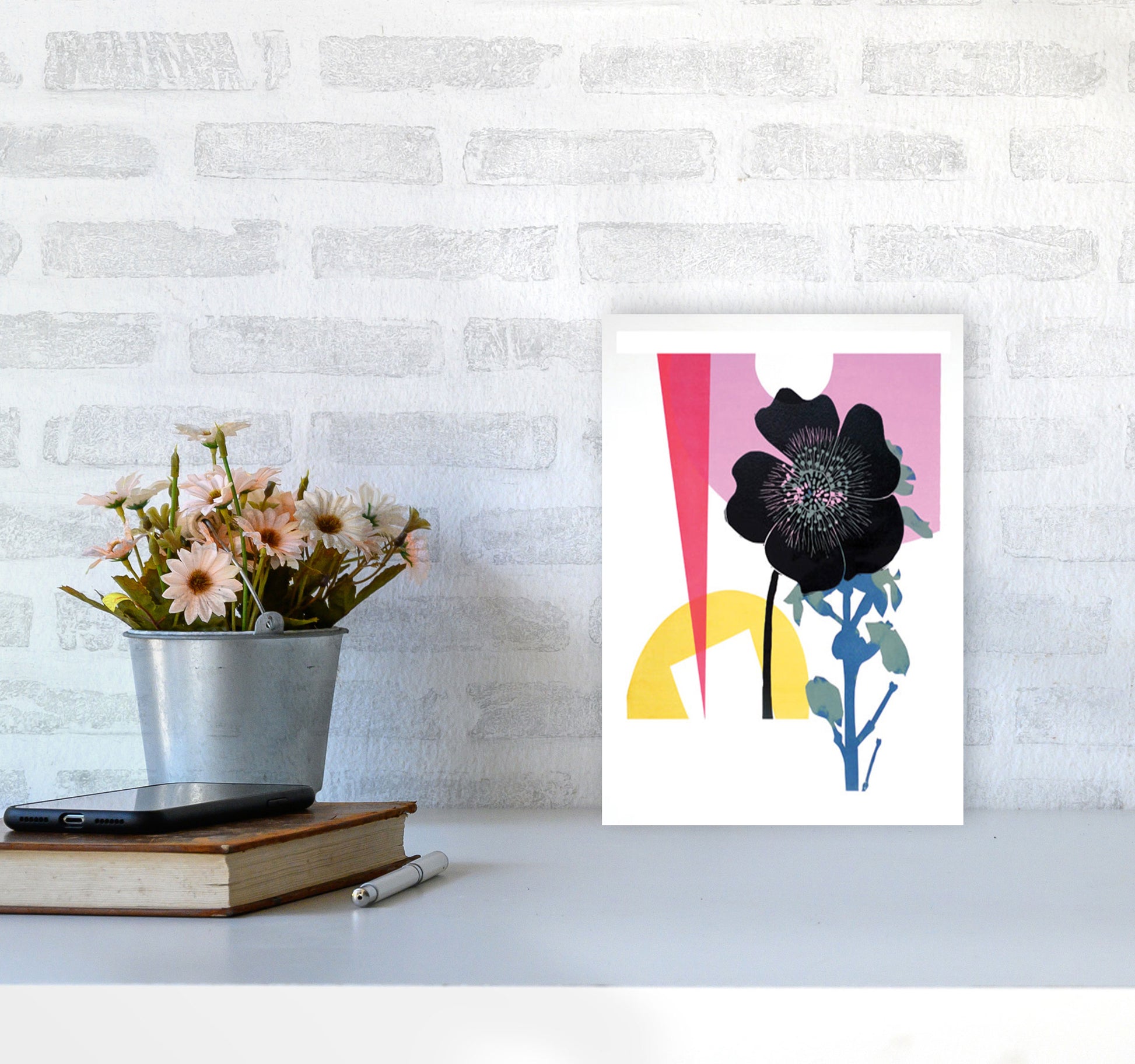 Rananculus Acris Art Print by Kate Heiss A4 Black Frame
