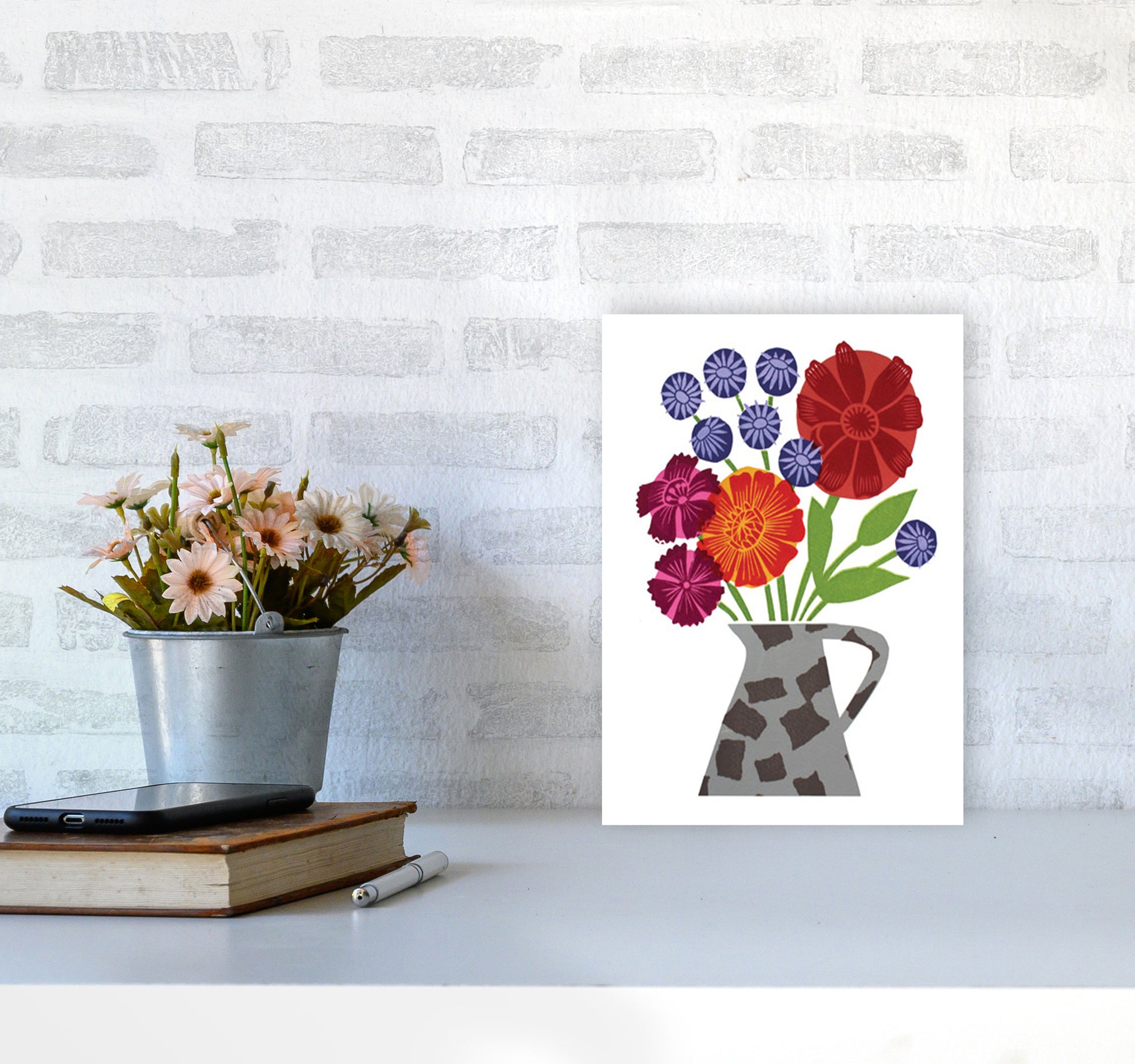 PatchVase Art Print by Kate Heiss A4 Black Frame