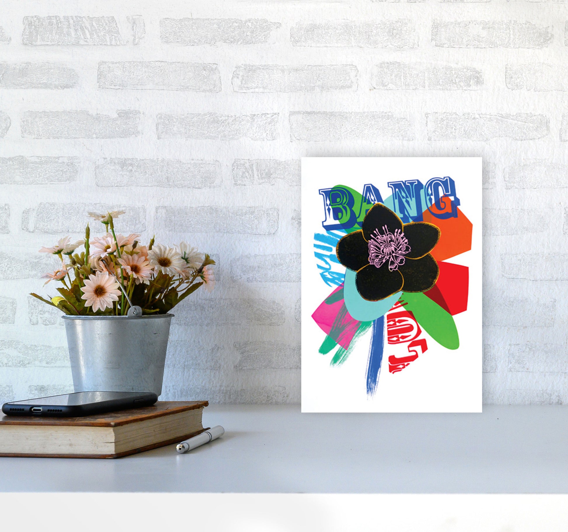Bang 1 Art Print by Kate Heiss A4 Black Frame