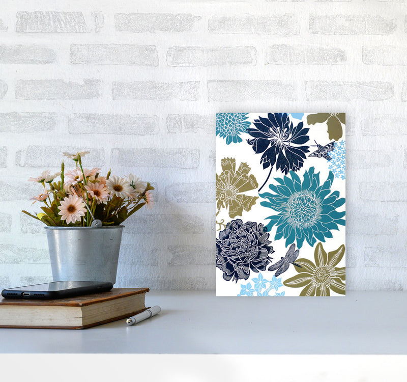 CottageGarden 9 postcard Art Print by Kate Heiss A4 Black Frame