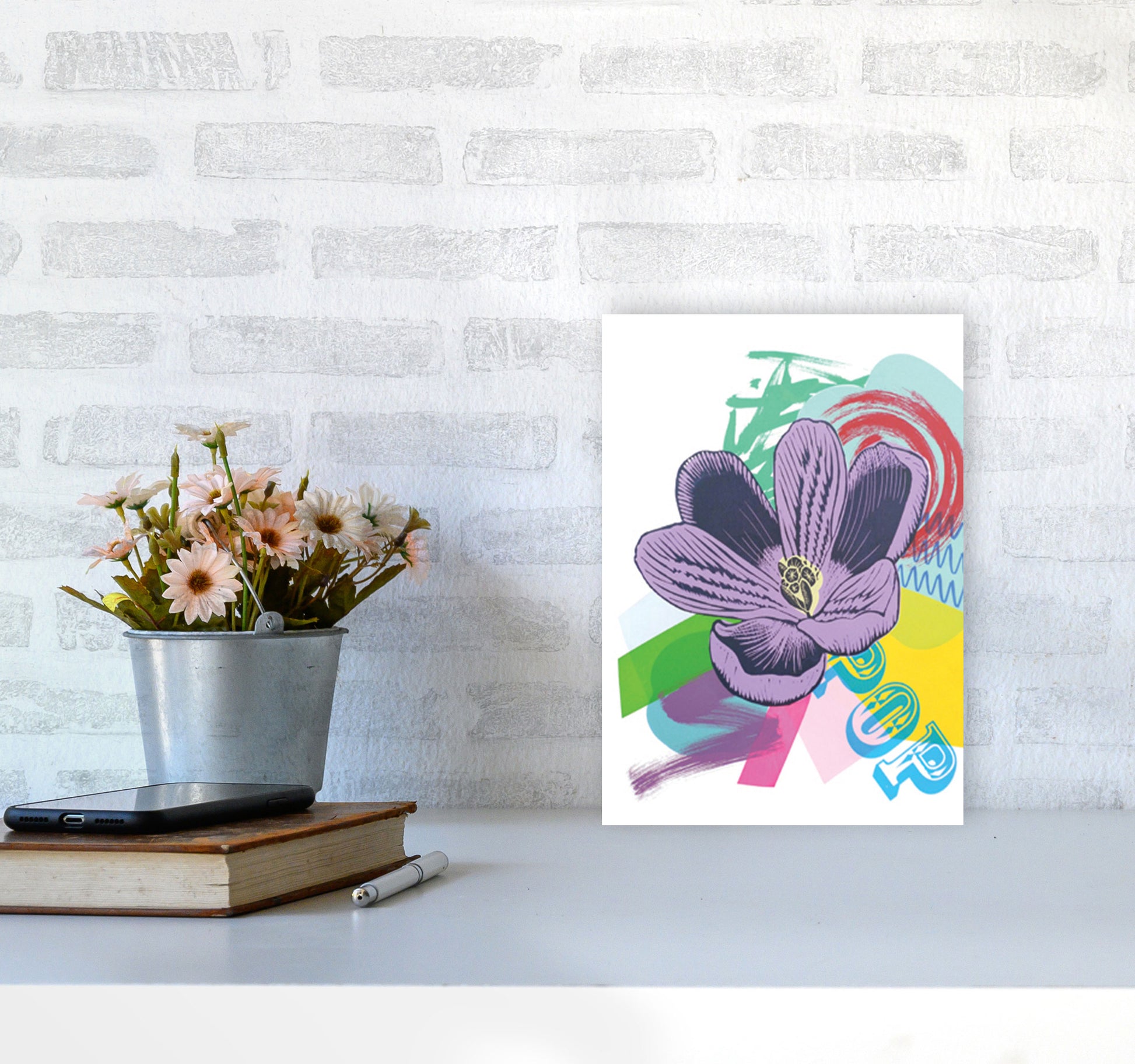 Crocus 1 Series 1 Art Print by Kate Heiss A4 Black Frame