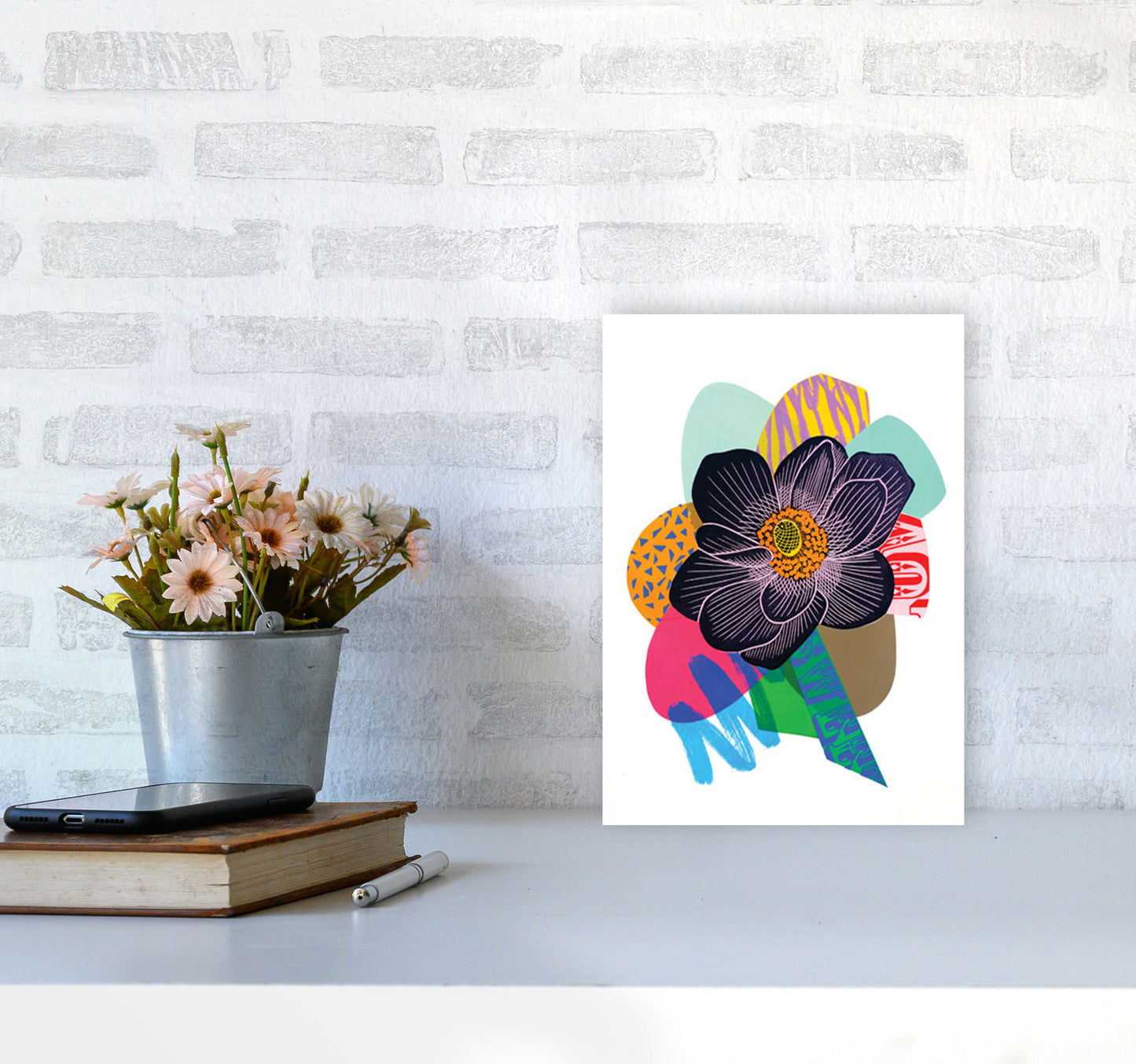 Anemone 2 Series 2 Art Print by Kate Heiss A4 Black Frame