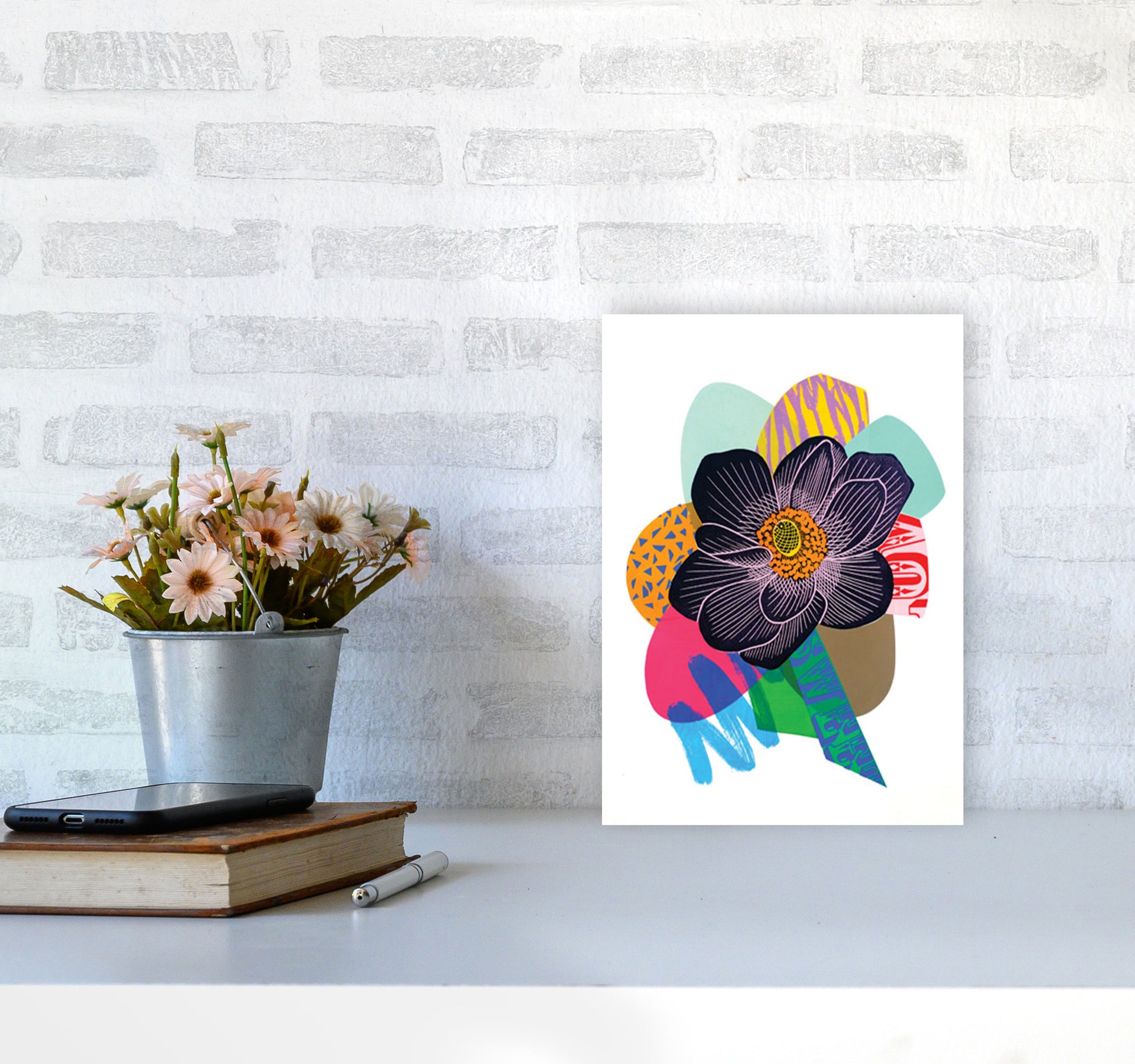 Anemone 2 Series 2 Art Print by Kate Heiss A4 Black Frame