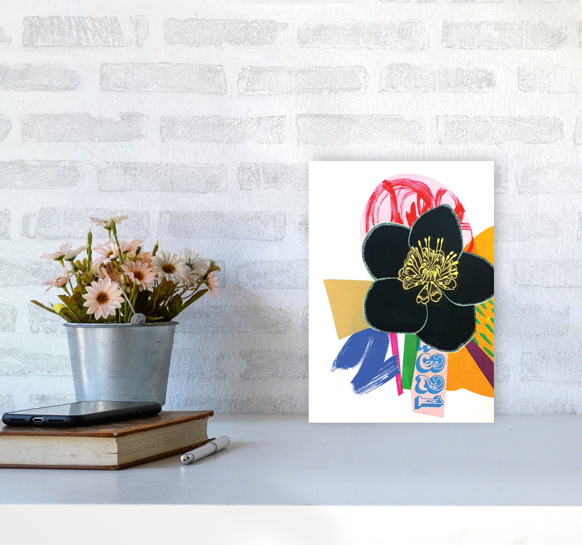 Hellebore 1 Series 1 Art Print by Kate Heiss A4 Black Frame