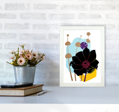 Anemone postcard Art Print by Kate Heiss A4 Oak Frame