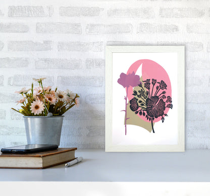 Geranium & Campanula Art Print by Kate Heiss A4 Oak Frame