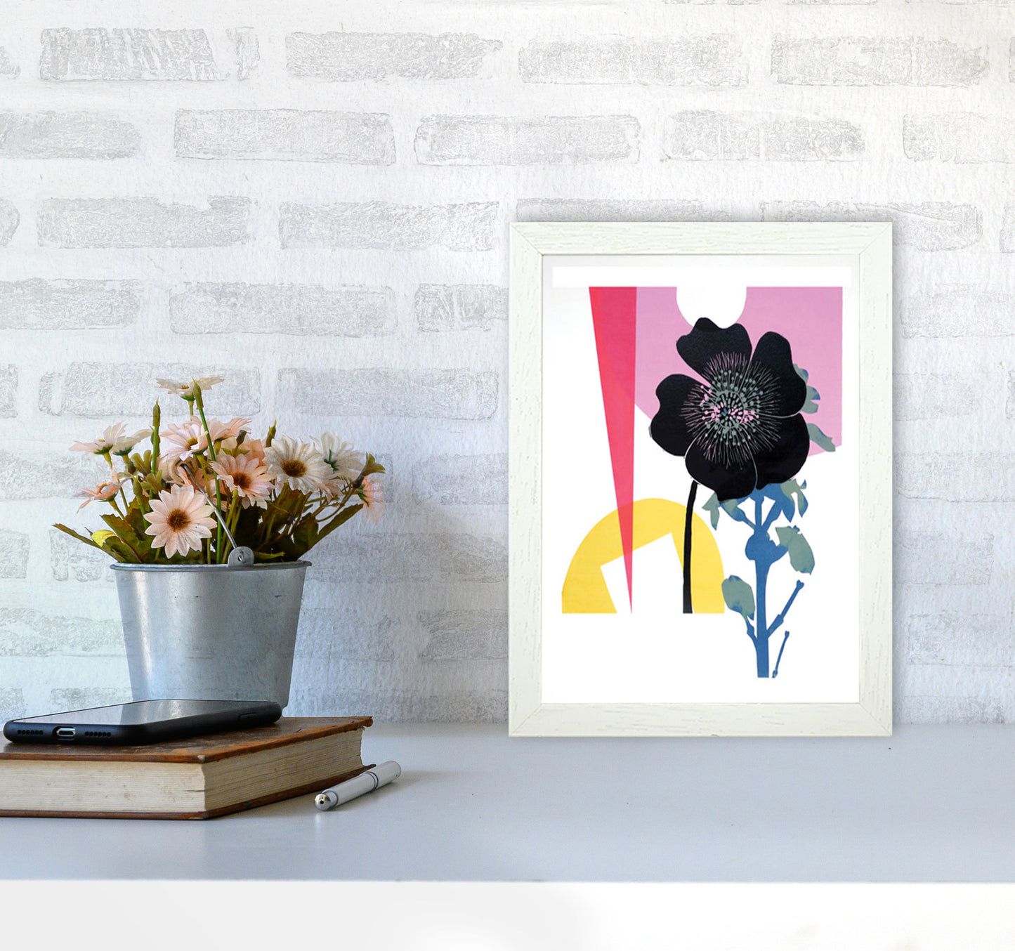 Rananculus Acris Art Print by Kate Heiss A4 Oak Frame