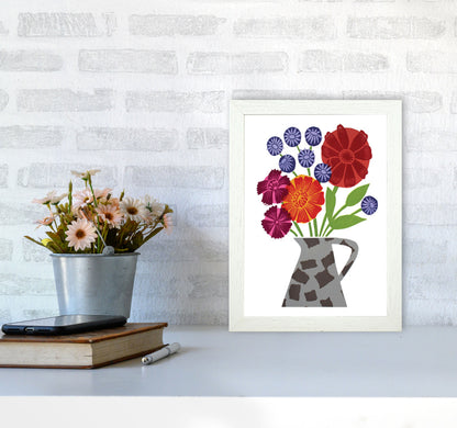 PatchVase Art Print by Kate Heiss A4 Oak Frame