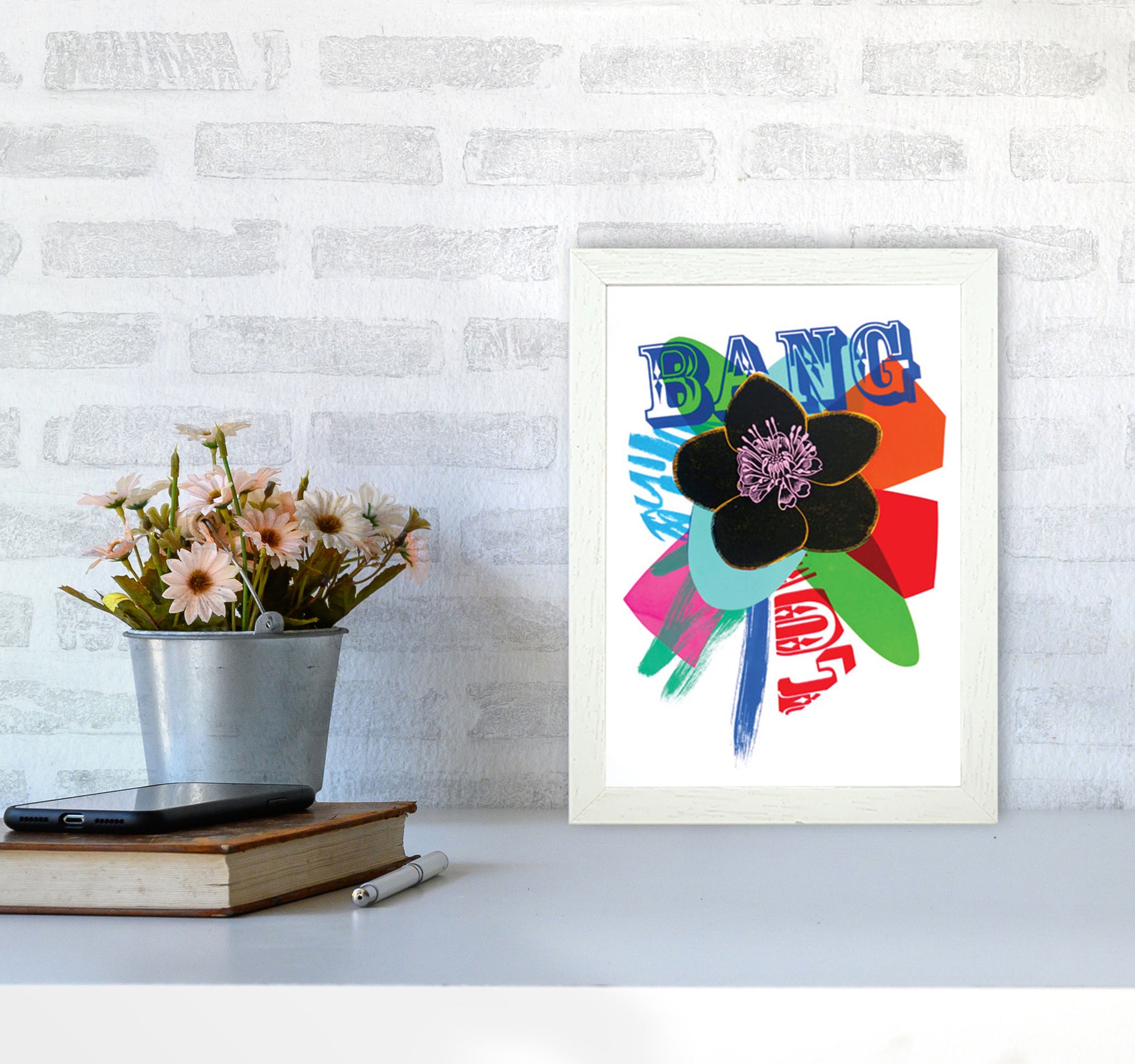 Bang 1 Art Print by Kate Heiss A4 Oak Frame