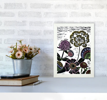 Autumn Seeds Art Print by Kate Heiss A4 Oak Frame
