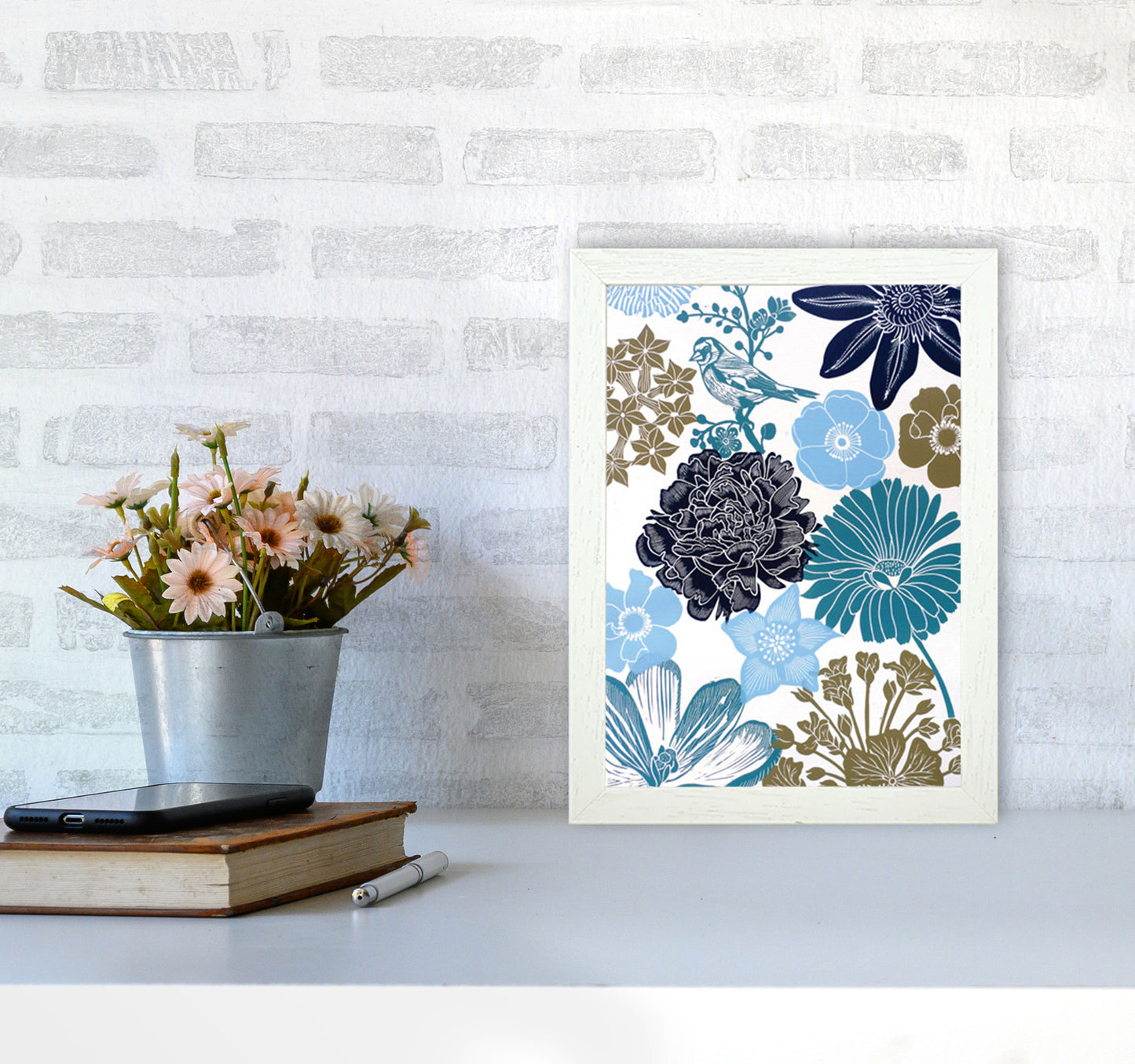 Cottage Garden 8 Art Print by Kate Heiss A4 Oak Frame