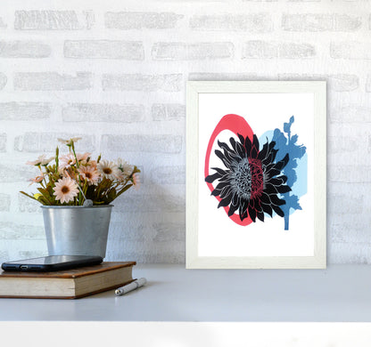 Dahlia PLpostcard Art Print by Kate Heiss A4 Oak Frame