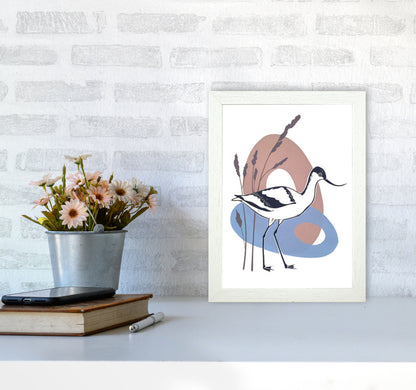 Avocet At Thornham Art Print by Kate Heiss A4 Oak Frame