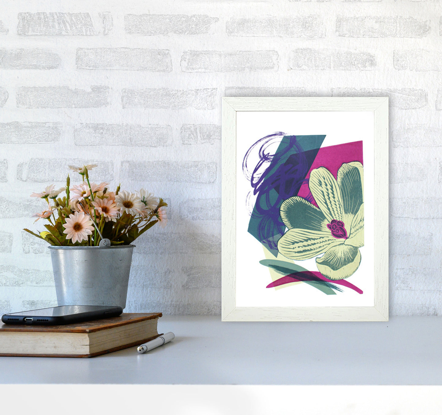 Spring Garden Art Print by Kate Heiss A4 Oak Frame