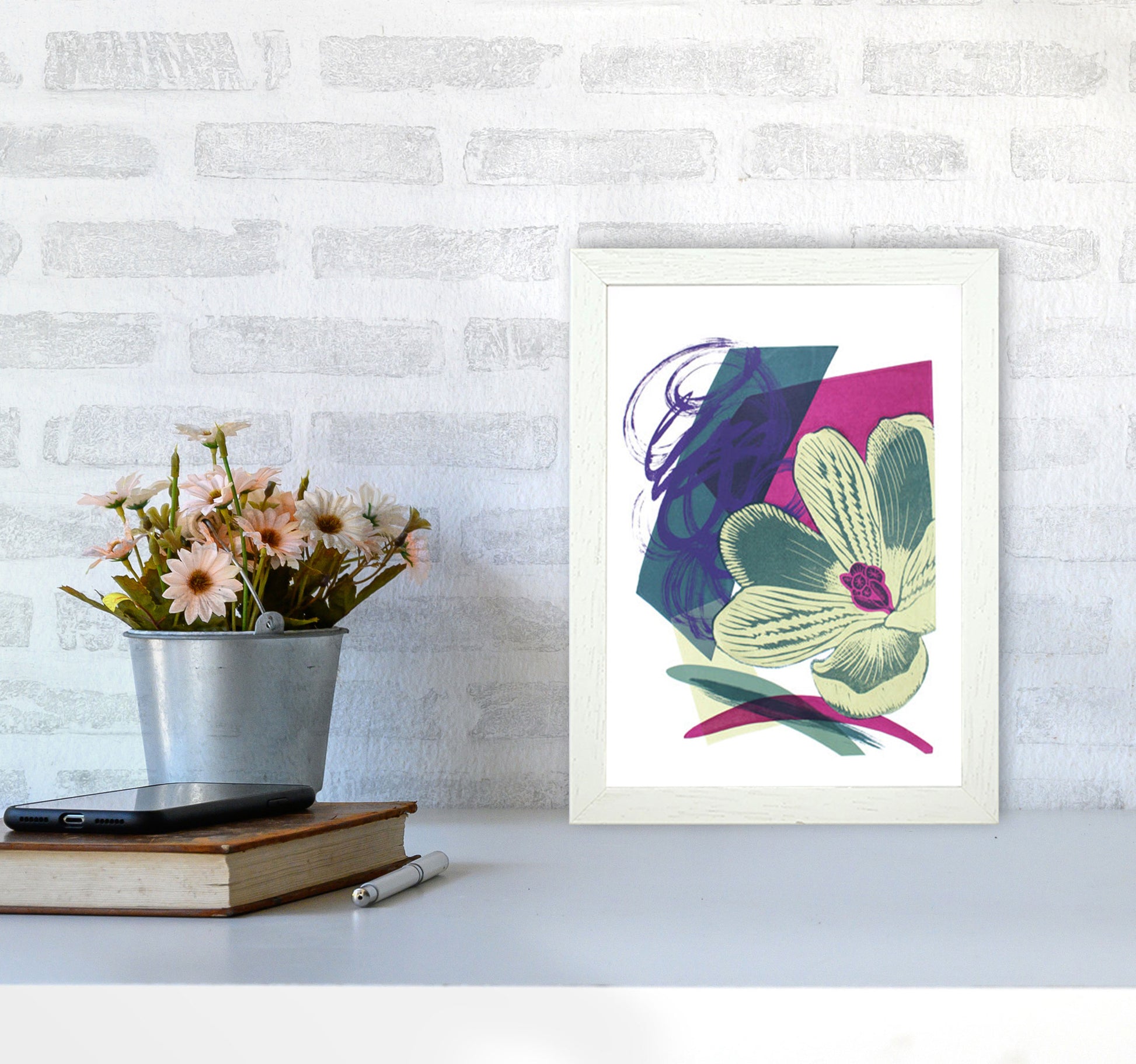 Spring Garden Art Print by Kate Heiss A4 Oak Frame