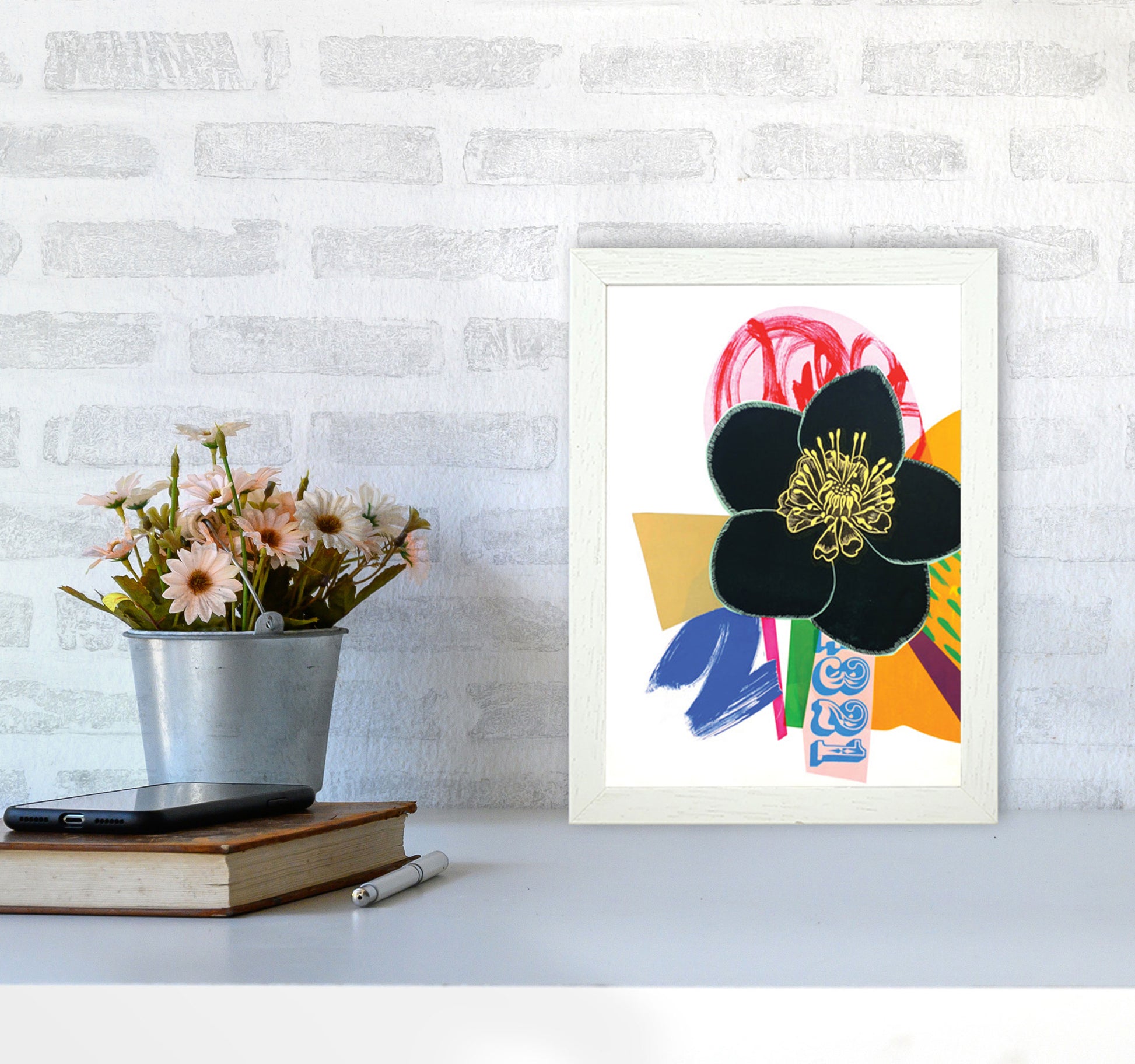 Hellebore 1 Series 1 Art Print by Kate Heiss A4 Oak Frame