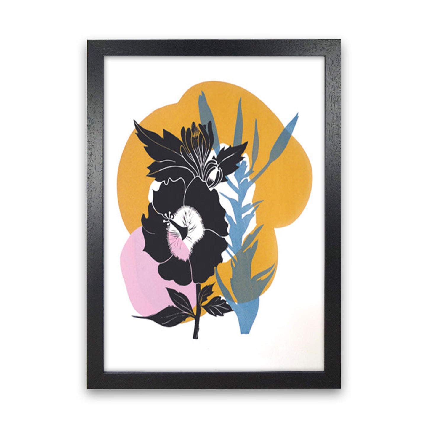 Hibiscus Art Print by Kate Heiss Black Grain