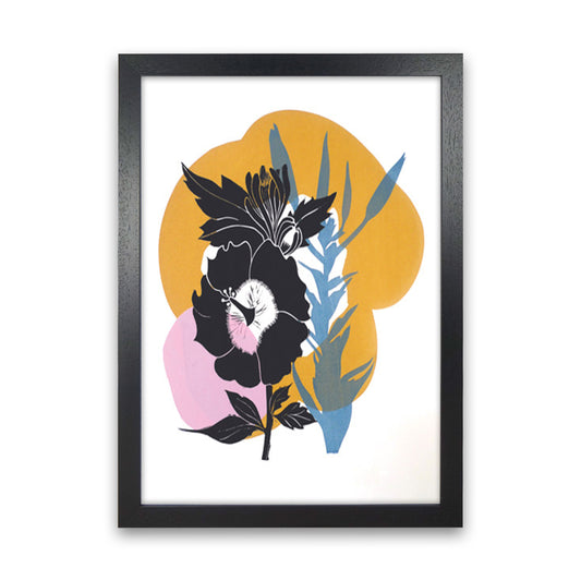 Hibiscus Art Print by Kate Heiss Black Grain