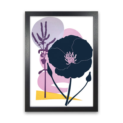 California Poppy postcard Art Print by Kate Heiss Black Grain