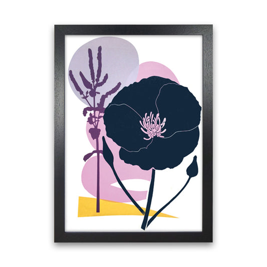 California Poppy postcard Art Print by Kate Heiss Black Grain
