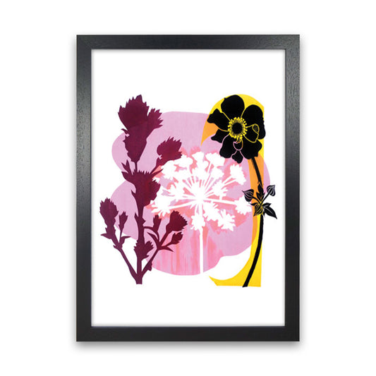 Japanese Anemone Art Print by Kate Heiss Black Grain