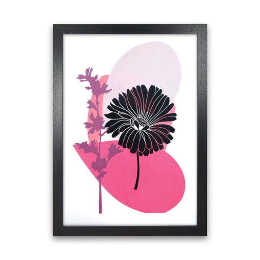 Calendula & Mallow Art Print by Kate Heiss Black Grain