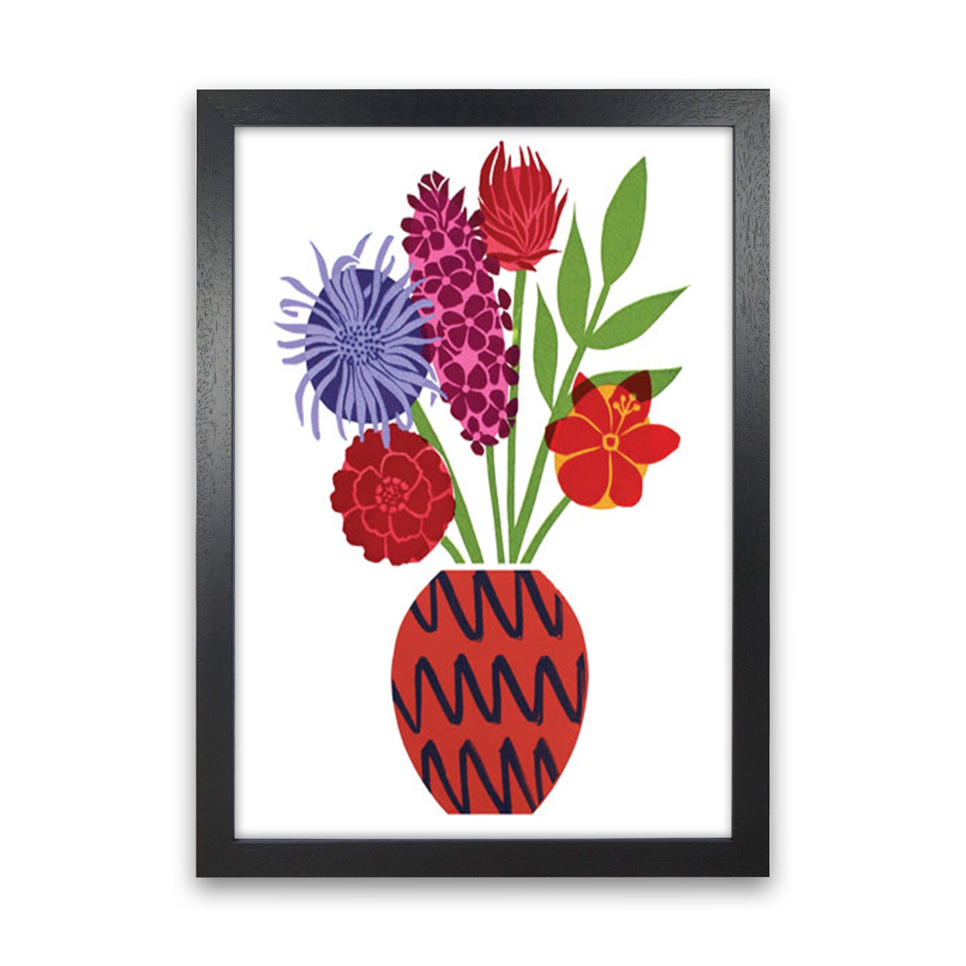 Zig Zag Vase Art Print by Kate Heiss Black Grain