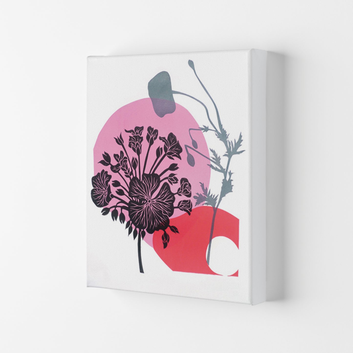 Geranium & Poppy Art Print by Kate Heiss Canvas
