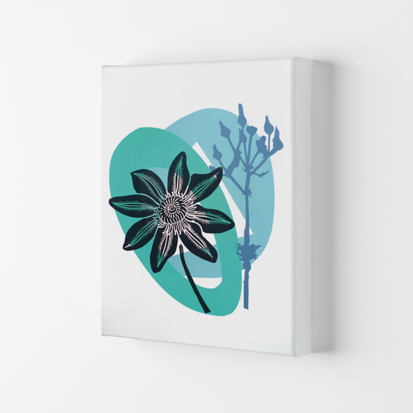 Clematis & Ragwort postcard Art Print by Kate Heiss Canvas