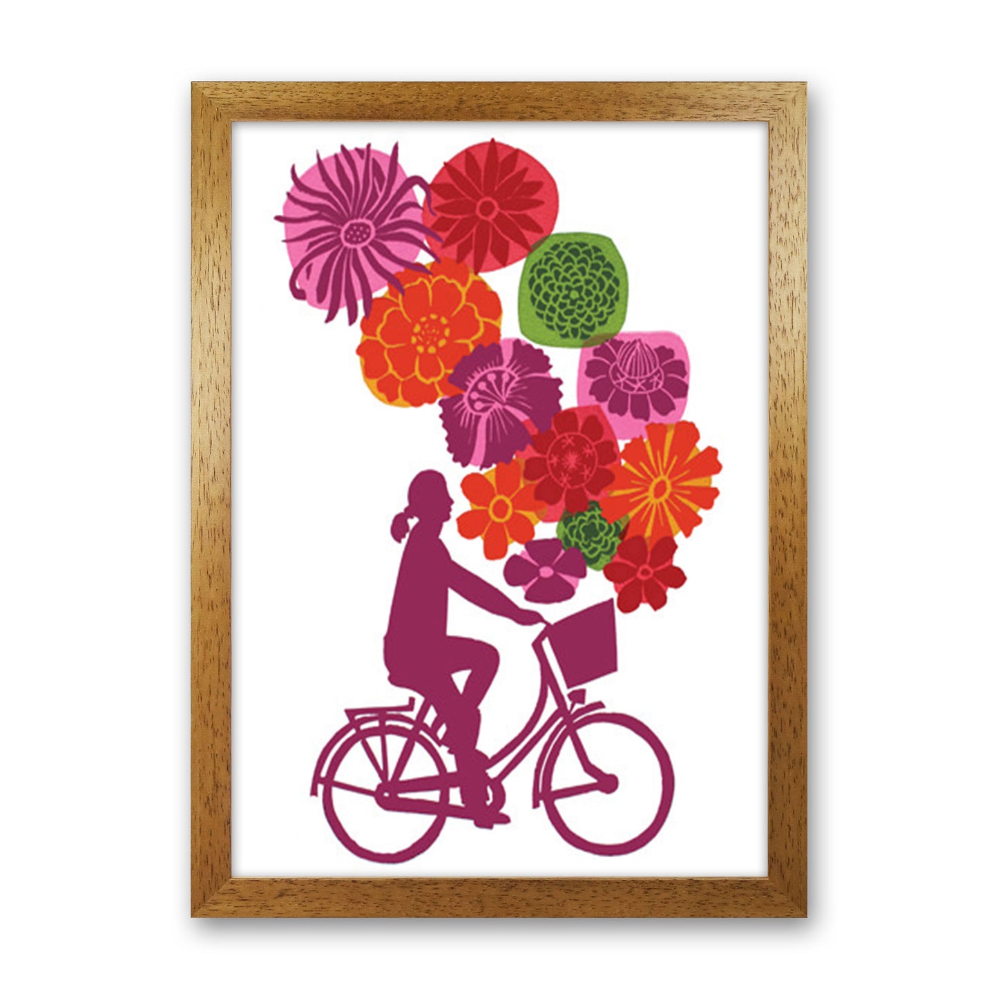 Bike Blooms Art Print by Kate Heiss Oak Grain