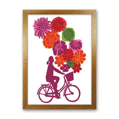 Bike Blooms Art Print by Kate Heiss Oak Grain