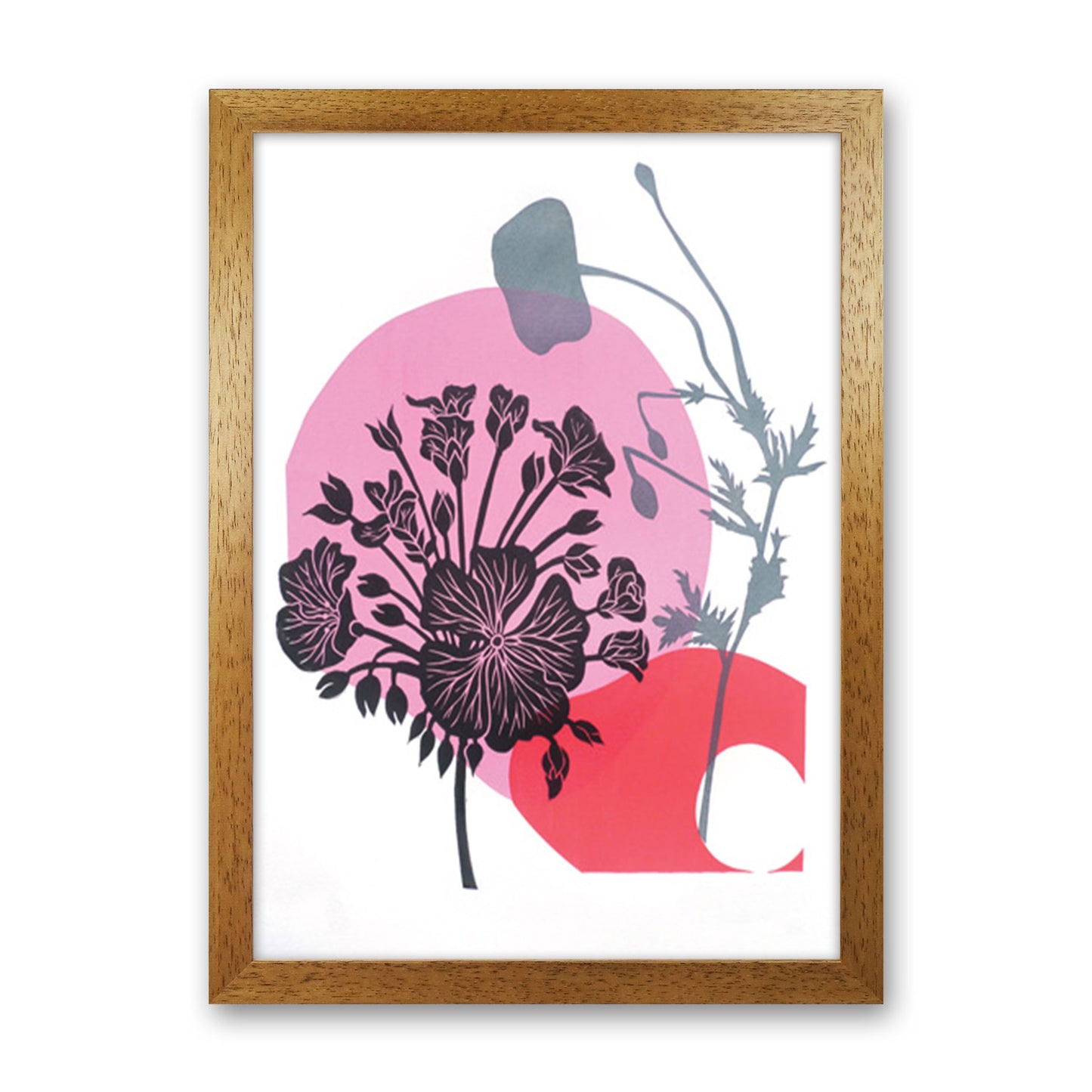 Geranium & Poppy Art Print by Kate Heiss Oak Grain