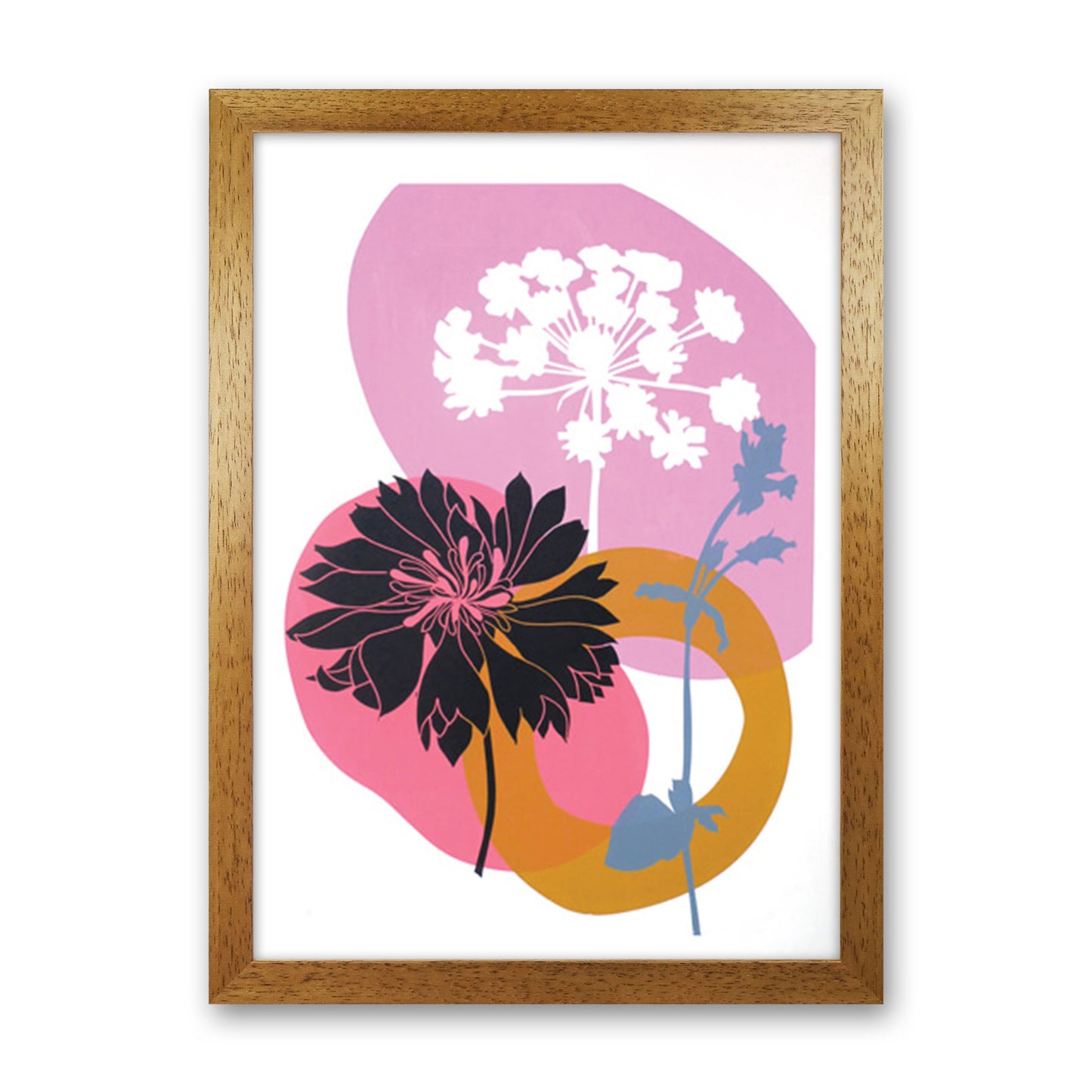 Cornflower & CowParsley postcard Art Print by Kate Heiss Oak Grain