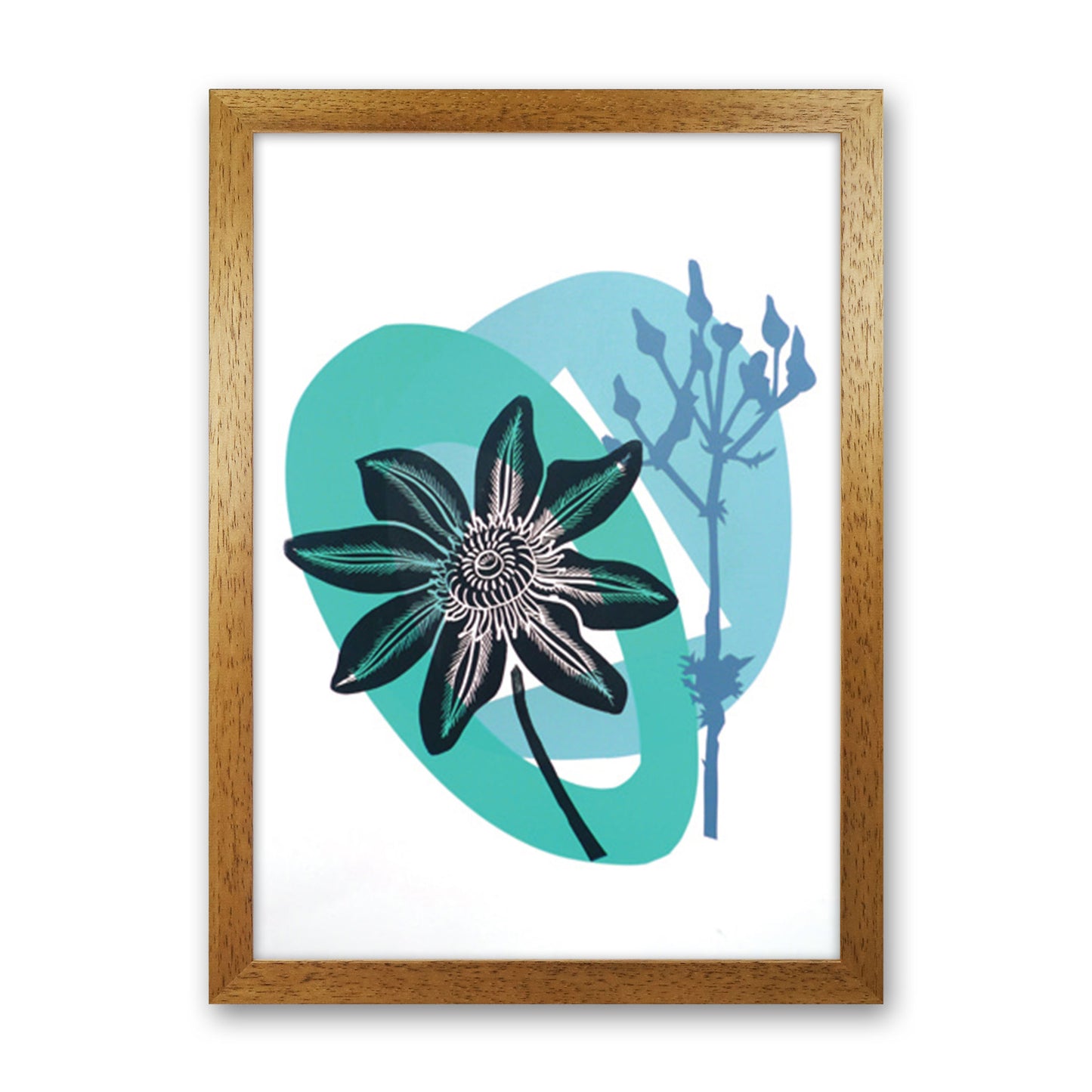 Clematis & Ragwort postcard Art Print by Kate Heiss Oak Grain