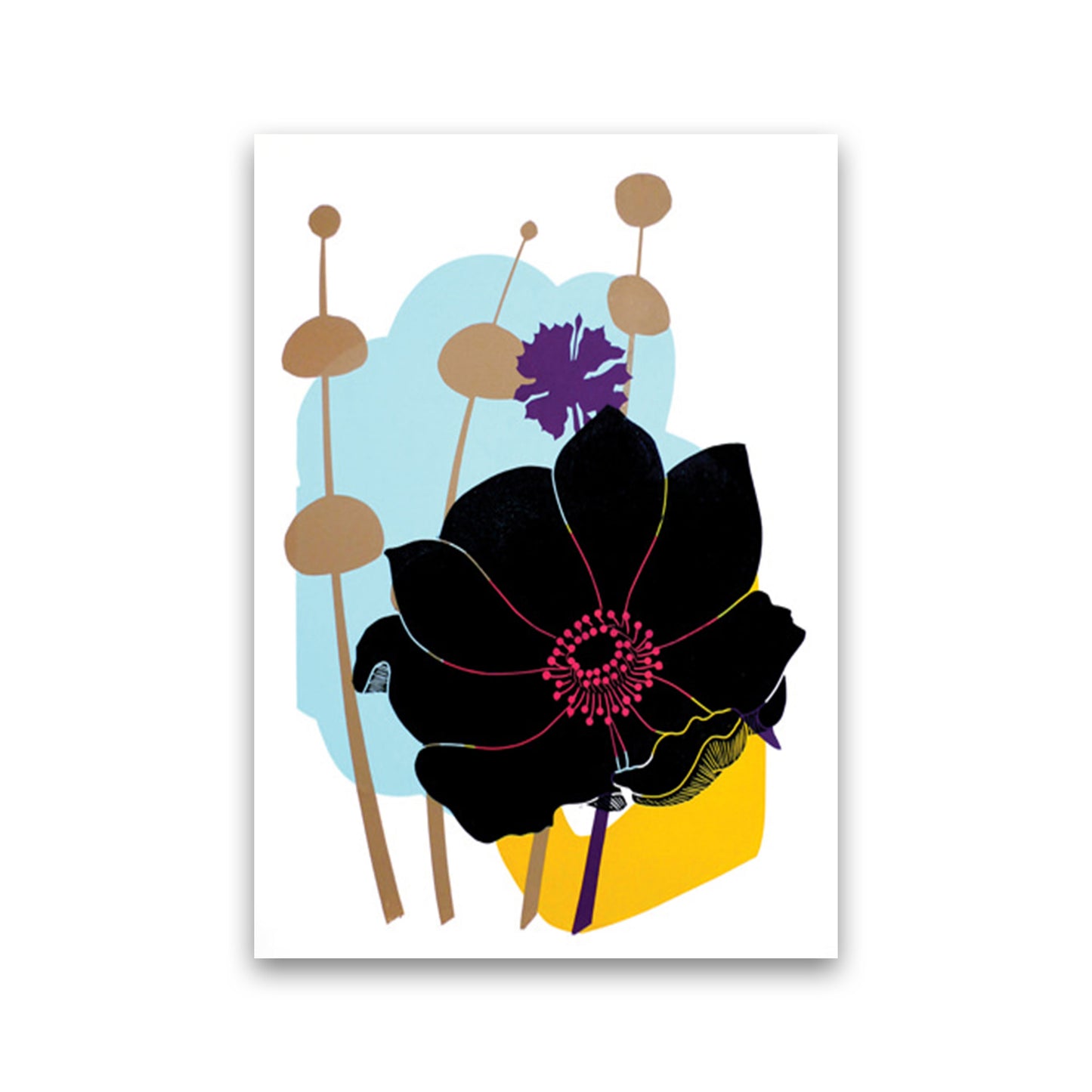 Anemone postcard Art Print by Kate Heiss Print Only