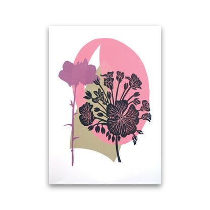 Geranium & Campanula Art Print by Kate Heiss Print Only