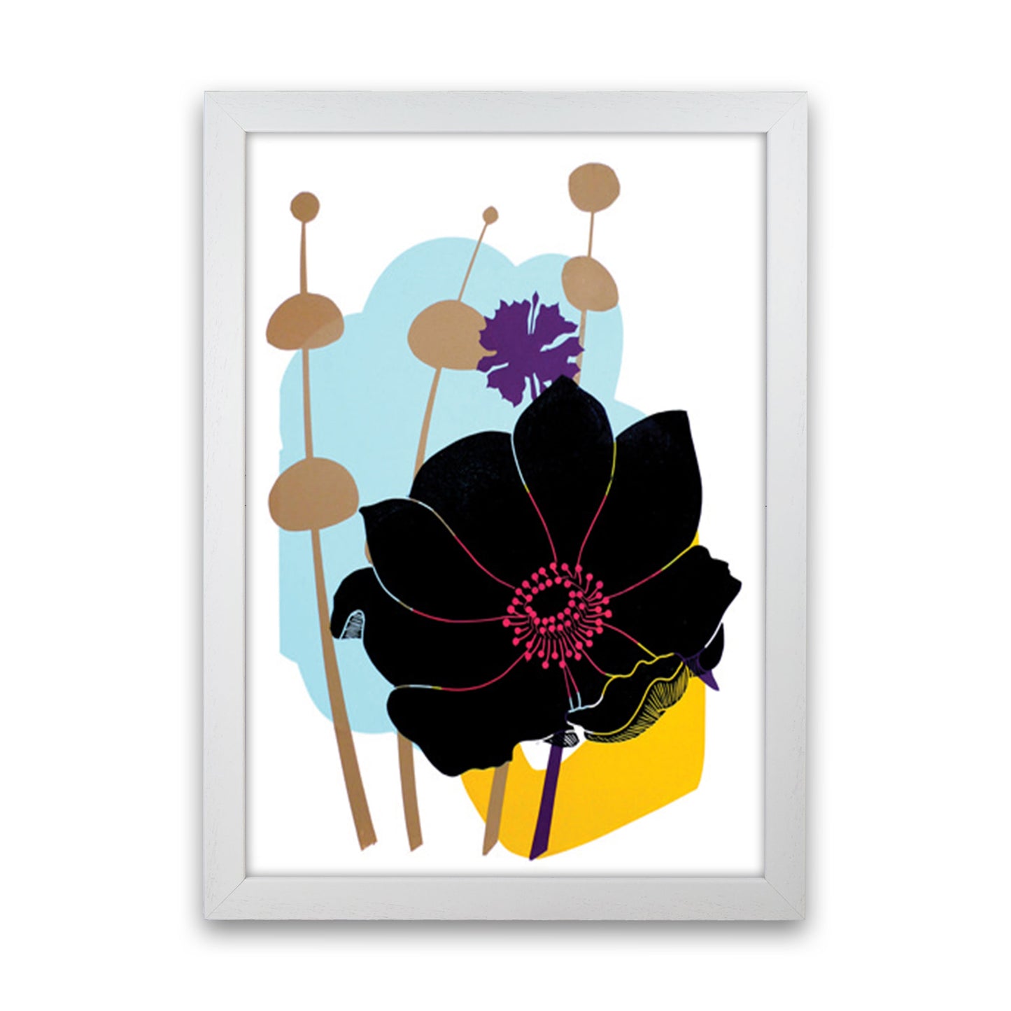 Anemone postcard Art Print by Kate Heiss White Grain