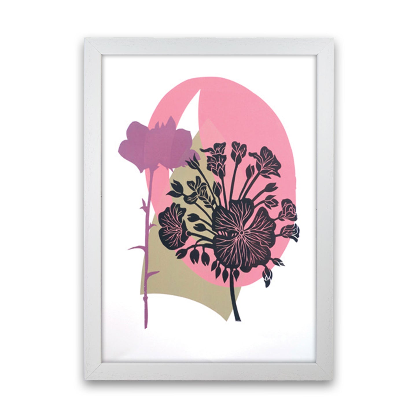 Geranium & Campanula Art Print by Kate Heiss White Grain